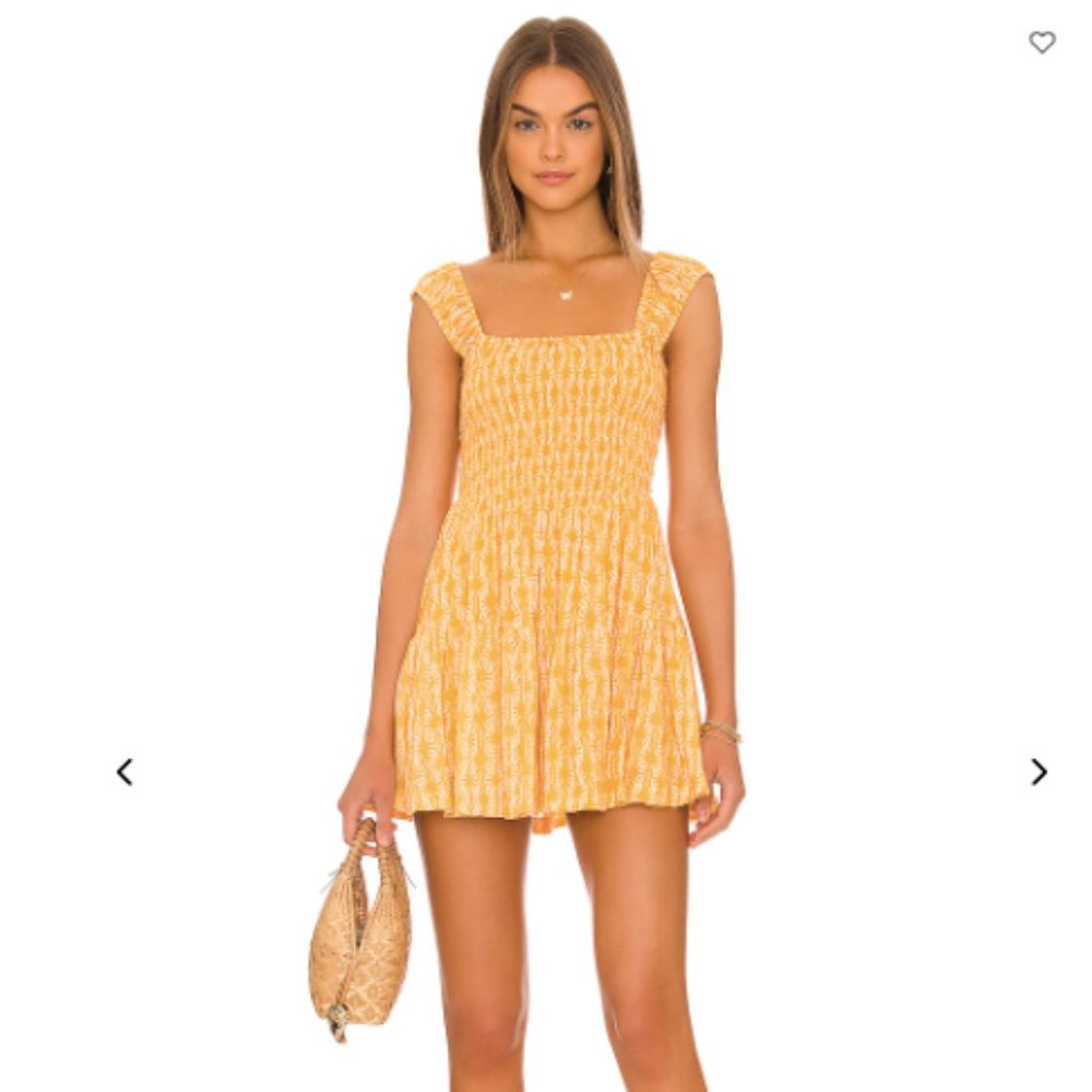Free People Yellow Mini Dress